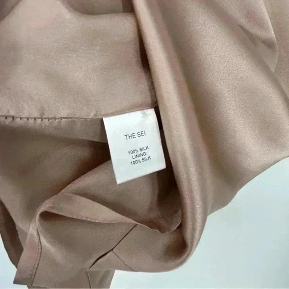 The Sei 100% Silk Draped One-Shoulder Mini Dress Champagne Pink Size 6 $747 - Picture 4 of 15
